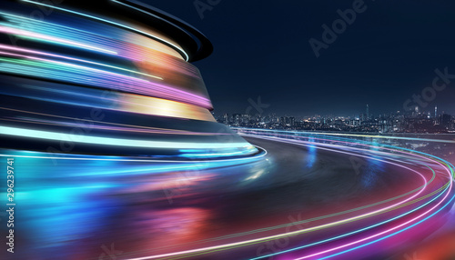 Abstract motion curvy urban road photo