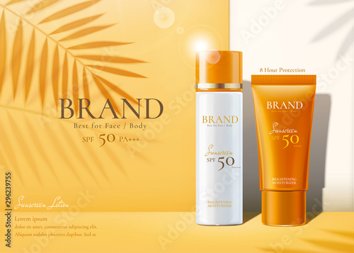 Sunscreen products set ads