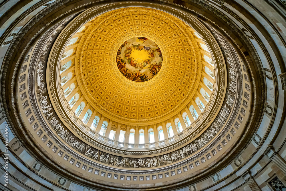 US Capitol Dome Rotunda Apothesis Washington DC - obrazy, fototapety, plakaty 