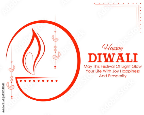 illustration of burning diya on happy Diwali Holiday background for light festival of India