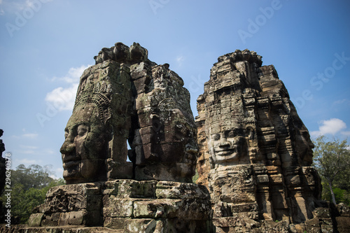 gargantuan smiling faces of Avalokiteshvara in Bayon temple, Siem Reap, Cambodia