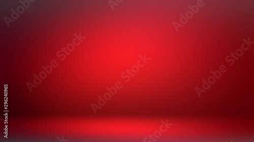 Attractive red room 3d background. Low light and shade vignette. Dramatic interior. Ruby color.