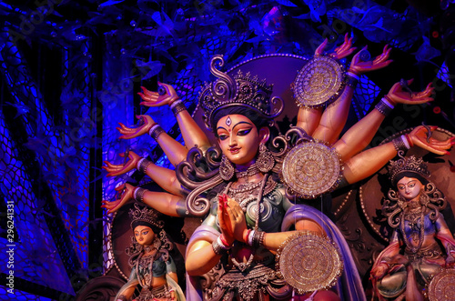 Non conventional Durga idol captured during durga Puja at Kolkata.