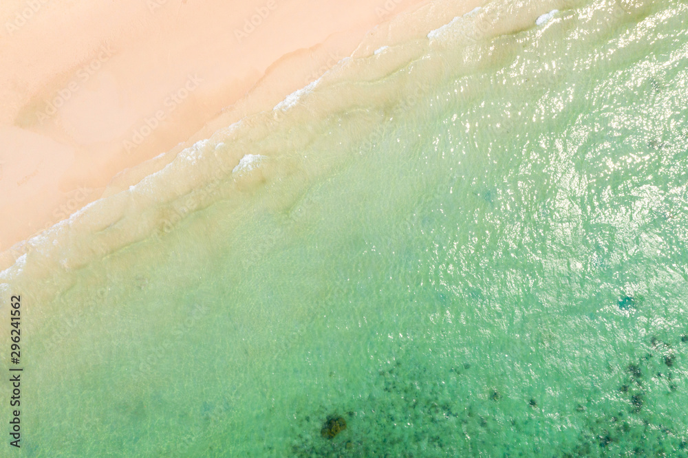 Fototapeta premium Aerial view photo sea water and beach of island southeast .