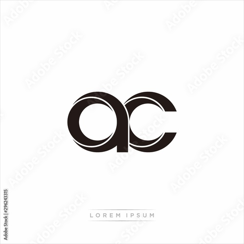 ac Initial Letter Split Lowercase Modern Monogram linked outline rounded logo