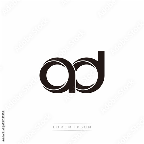 ad Initial Letter Split Lowercase Modern Monogram linked outline rounded logo