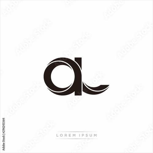 al Initial Letter Split Lowercase Modern Monogram linked outline rounded logo