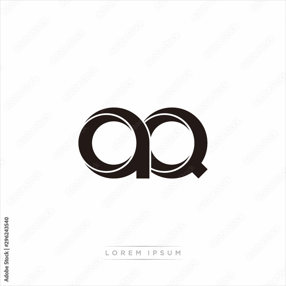 aq Initial Letter Split Lowercase Modern Monogram linked outline rounded logo