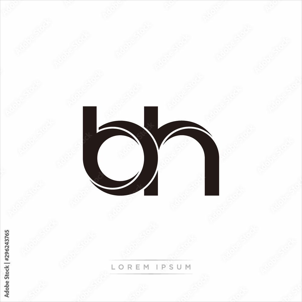 bh Initial Letter Split Lowercase Modern Monogram linked outline rounded logo bh Initial Letter Split Lowercase Modern Monogram linked outline rounded logo