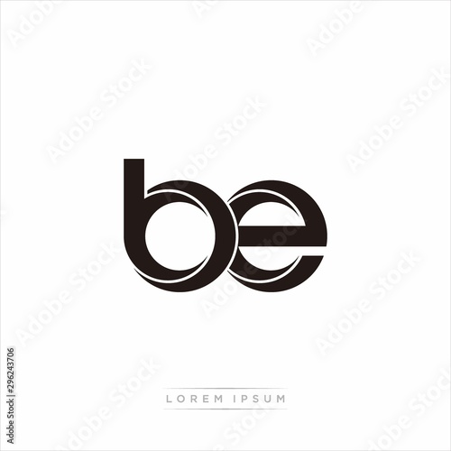 be Initial Letter Split Lowercase Modern Monogram linked outline rounded logo