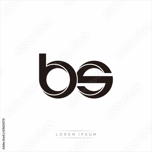 bs Initial Letter Split Lowercase Modern Monogram linked outline rounded logo