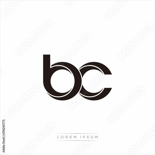 bc Initial Letter Split Lowercase Modern Monogram linked outline rounded logo