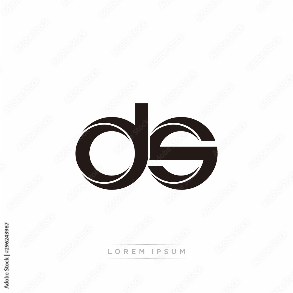 ds Initial Letter Split Lowercase Modern Monogram linked outline rounded logo ds Initial Letter Split Lowercase Modern Monogram linked outline rounded logo