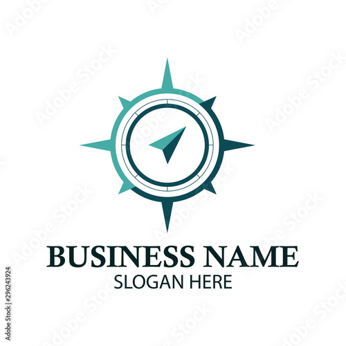 simple compass vector logo design illustration inspiration template
