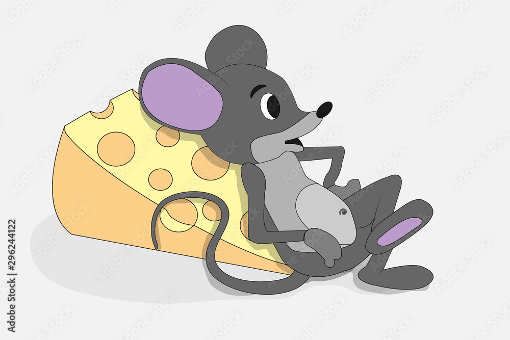 Mouse and cheese Christmas picture for design, children’s creativity and scrapbooking Mouse and cheese Christmas picture for design, children’s creativity and scrapbooking