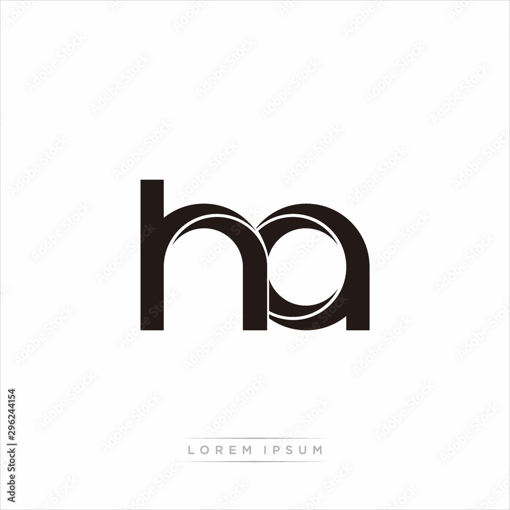ha Initial Letter Split Lowercase Modern Monogram linked outline rounded logo ha Initial Letter Split Lowercase Modern Monogram linked outline rounded logo