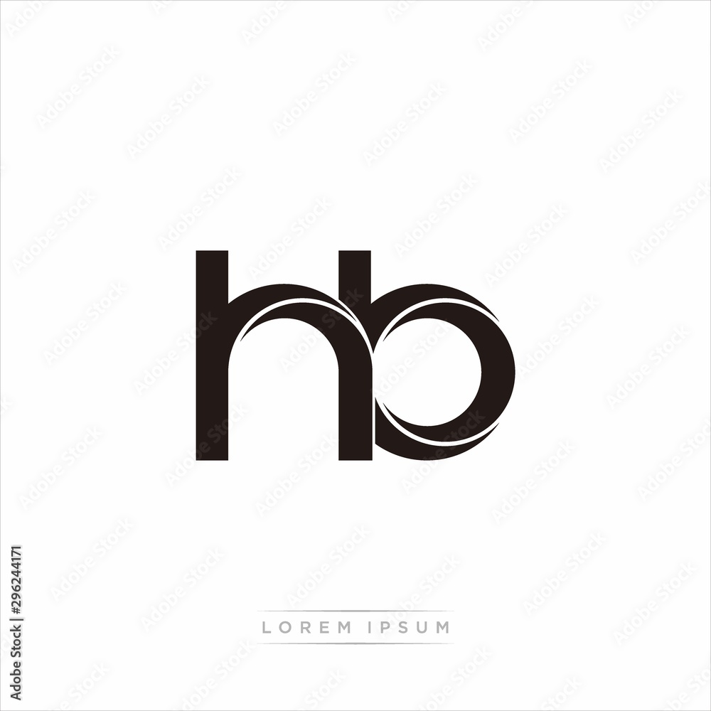 hb Initial Letter Split Lowercase Modern Monogram linked outline rounded logo hb Initial Letter Split Lowercase Modern Monogram linked outline rounded logo