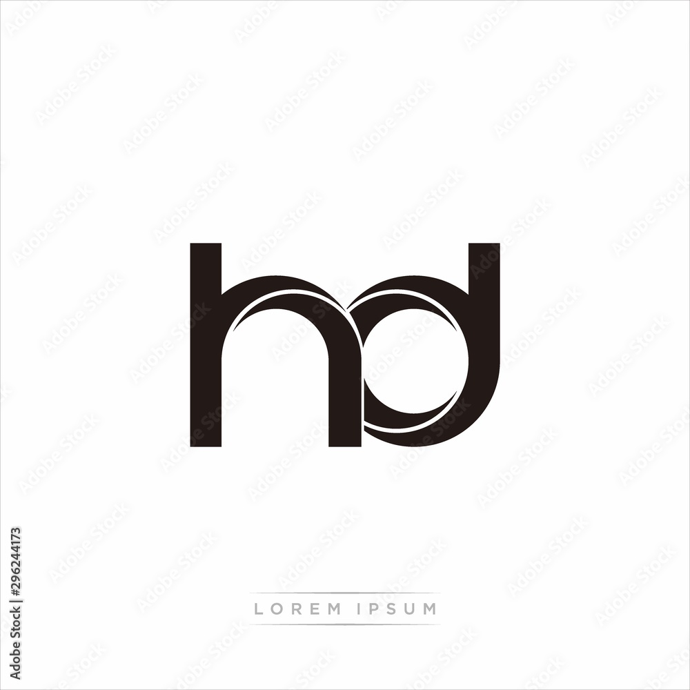 hd Initial Letter Split Lowercase Modern Monogram linked outline rounded logo hd Initial Letter Split Lowercase Modern Monogram linked outline rounded logo