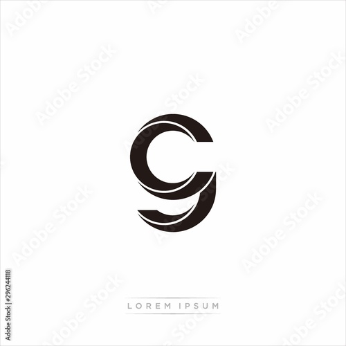 cg Initial Letter Split Lowercase Modern Monogram linked outline rounded logo