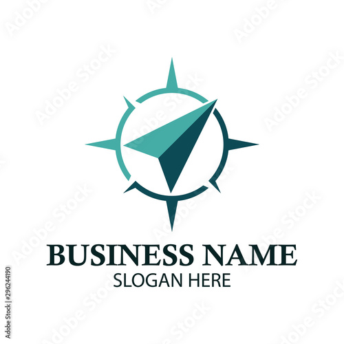 simple compass vector logo design illustration inspiration template