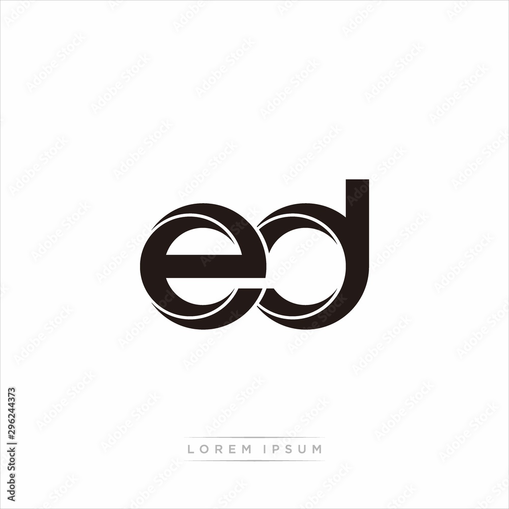 ed Initial Letter Split Lowercase Modern Monogram linked outline rounded logo ed Initial Letter Split Lowercase Modern Monogram linked outline rounded logo