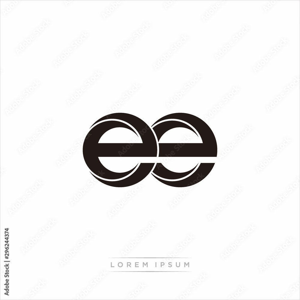 ee Initial Letter Split Lowercase Modern Monogram linked outline rounded logo ee Initial Letter Split Lowercase Modern Monogram linked outline rounded logo