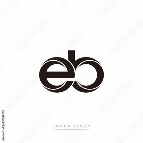 eb Initial Letter Split Lowercase Modern Monogram linked outline rounded logo