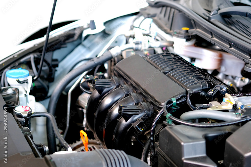 auto mechanic. image of a powerful engine Of standard cars auto mechanic. image of a powerful engine Of standard cars