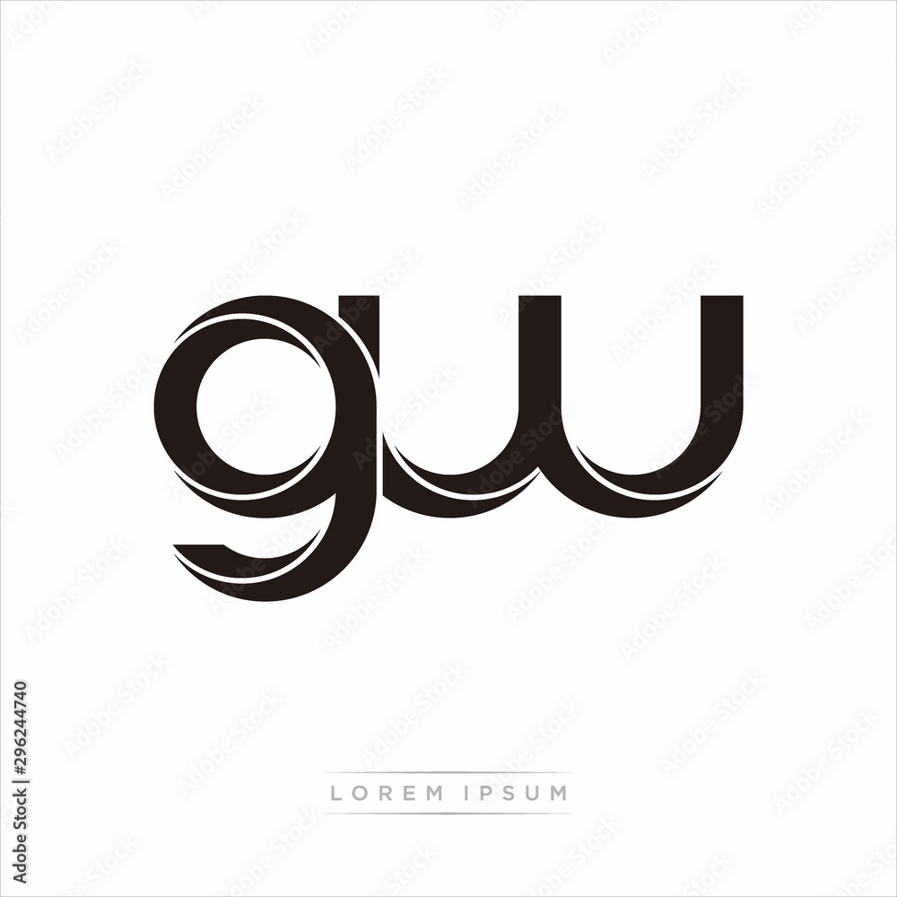 gw Initial Letter Split Lowercase Modern Monogram linked outline rounded logo gw Initial Letter Split Lowercase Modern Monogram linked outline rounded logo