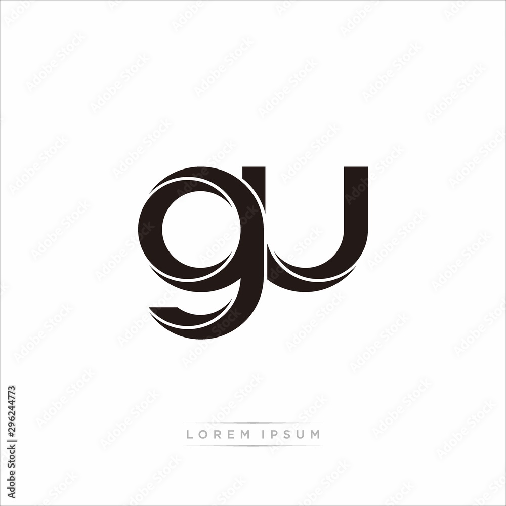 gu Initial Letter Split Lowercase Modern Monogram linked outline rounded logo gu Initial Letter Split Lowercase Modern Monogram linked outline rounded logo