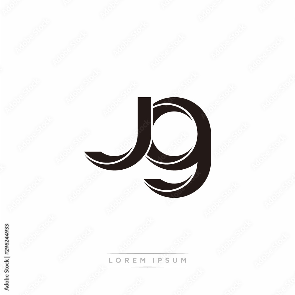 jg Initial Letter Split Lowercase Modern Monogram linked outline rounded logo jg Initial Letter Split Lowercase Modern Monogram linked outline rounded logo