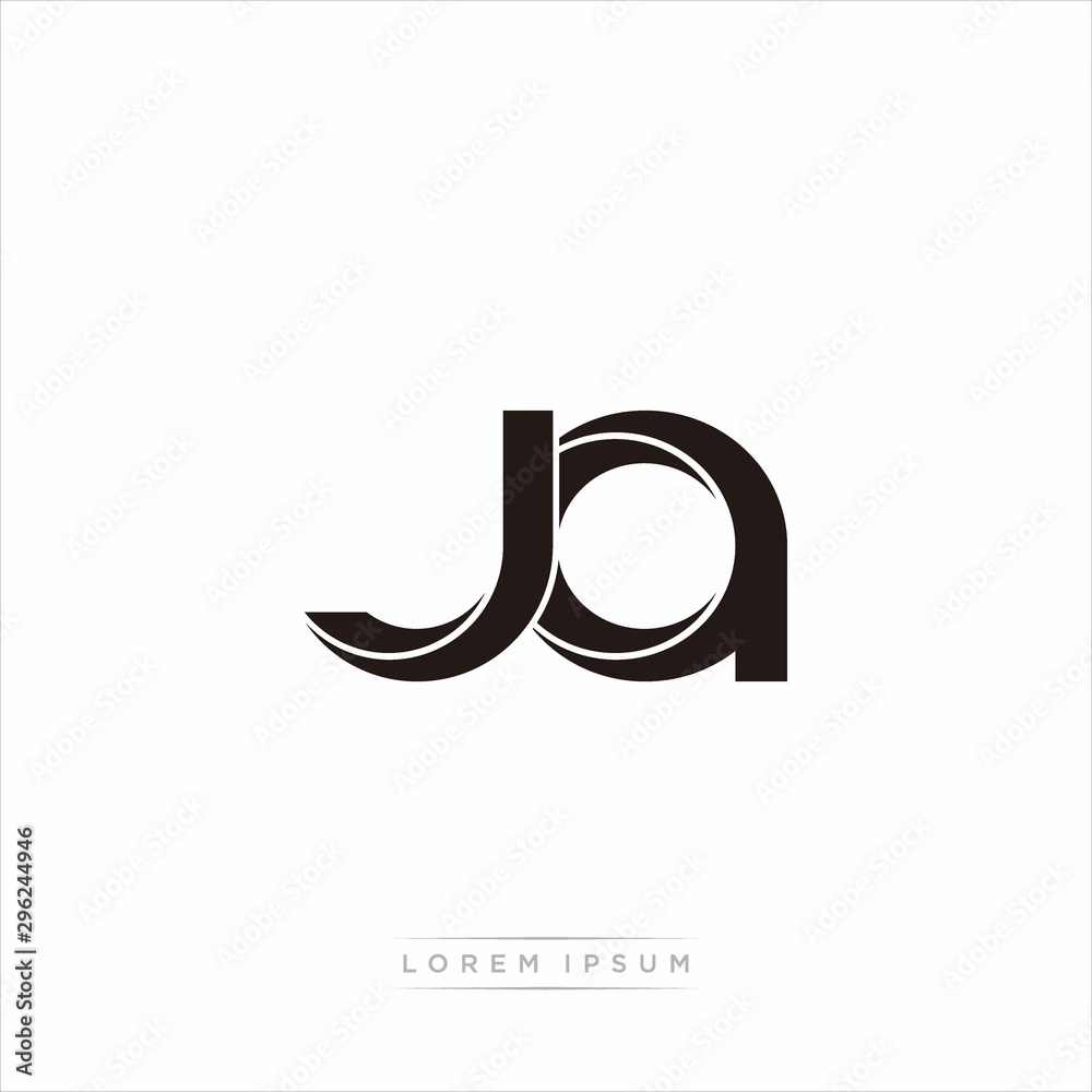 ja Initial Letter Split Lowercase Modern Monogram linked outline rounded logo ja Initial Letter Split Lowercase Modern Monogram linked outline rounded logo