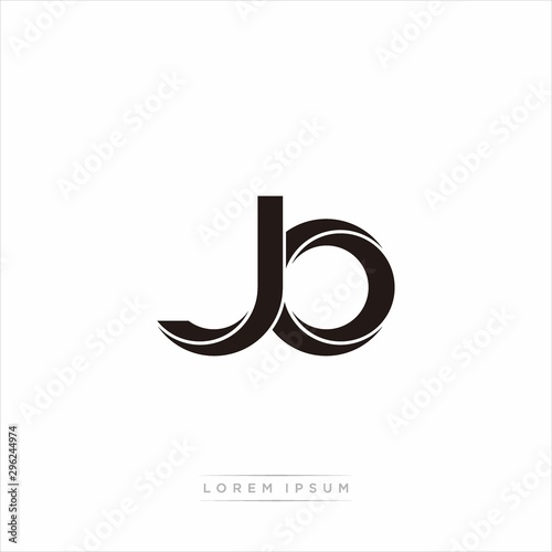 jo Initial Letter Split Lowercase Modern Monogram linked outline rounded logo
