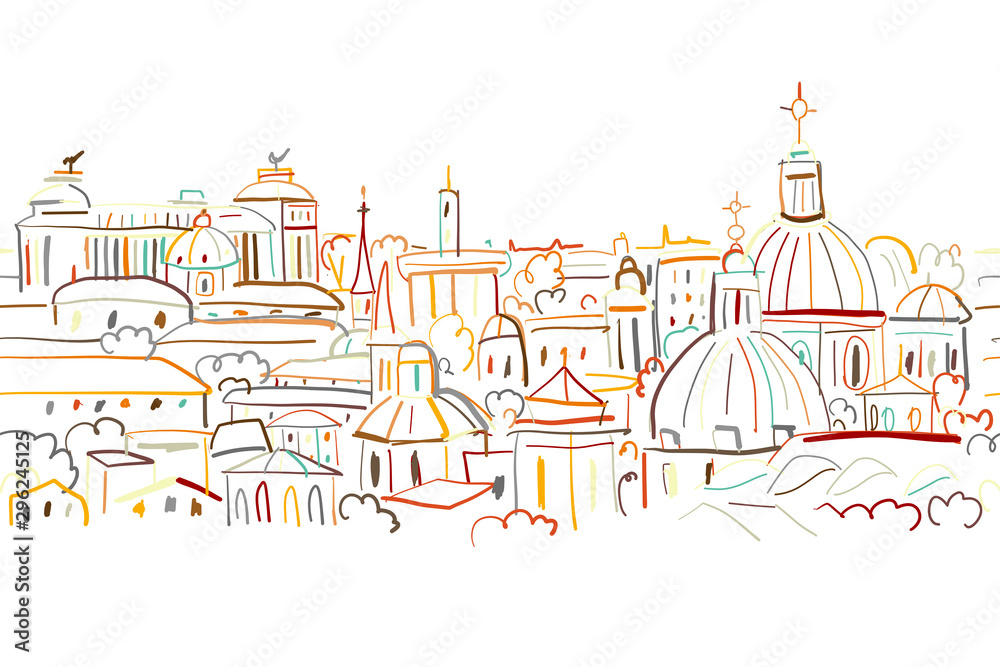 Cityscape background, seamless pattern for your design