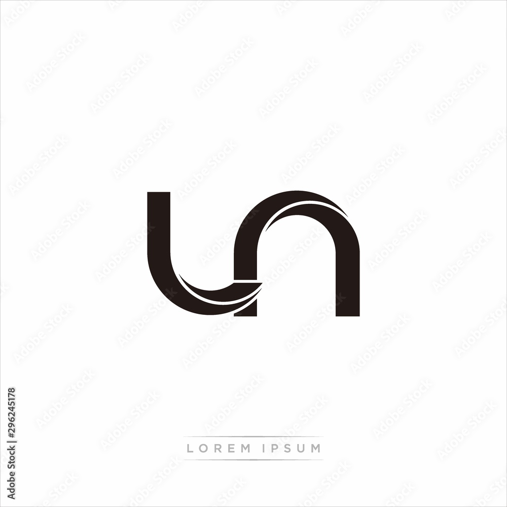 ln Initial Letter Split Lowercase Modern Monogram linked outline rounded logo ln Initial Letter Split Lowercase Modern Monogram linked outline rounded logo