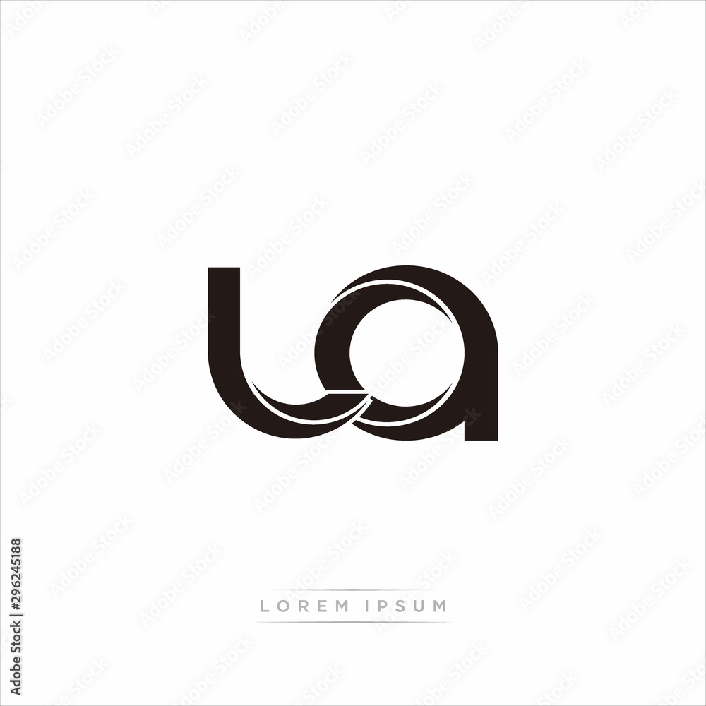 la Initial Letter Split Lowercase Modern Monogram linked outline rounded logo la Initial Letter Split Lowercase Modern Monogram linked outline rounded logo