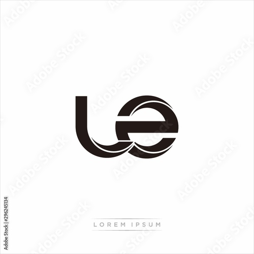 lz Initial Letter Split Lowercase Modern Monogram linked outline rounded logo