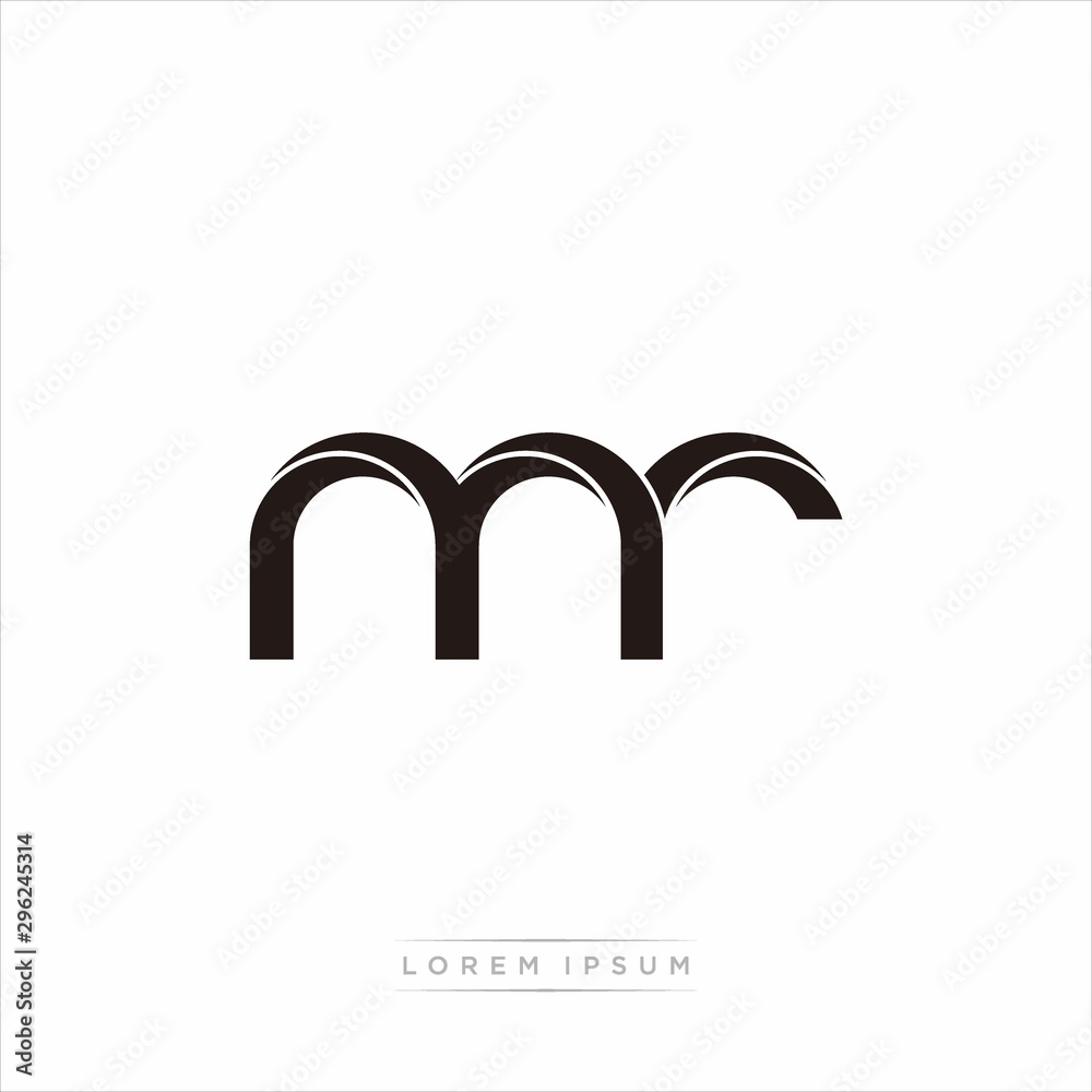 mr Initial Letter Split Lowercase Modern Monogram linked outline rounded logo mr Initial Letter Split Lowercase Modern Monogram linked outline rounded logo