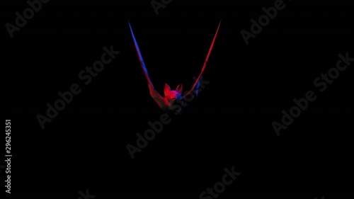 Creepy seamless animation of a bat. Halloween terror background isolated with alpha channel photo