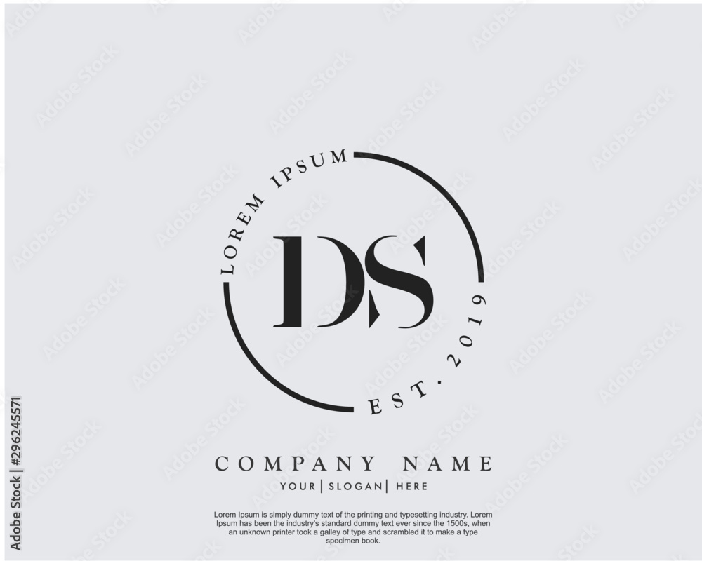 Initial letter DS beauty handwriting logo vector Stock Vector | Adobe Stock