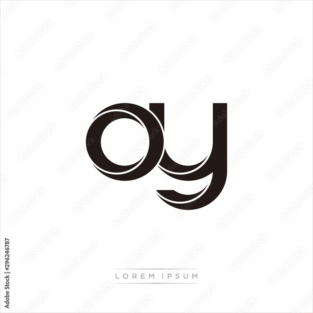 oy Initial Letter Split Lowercase Modern Monogram linked outline rounded logo oy Initial Letter Split Lowercase Modern Monogram linked outline rounded logo