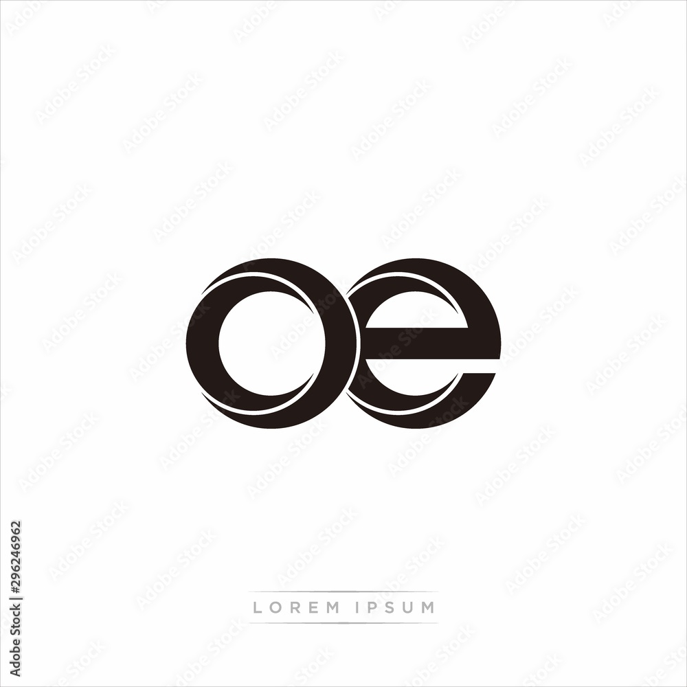 oe Initial Letter Split Lowercase Modern Monogram linked outline rounded logo oe Initial Letter Split Lowercase Modern Monogram linked outline rounded logo