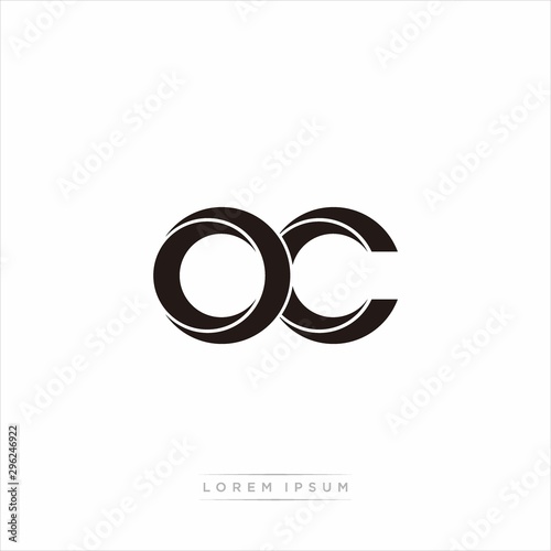 oc Initial Letter Split Lowercase Modern Monogram linked outline rounded logo photo