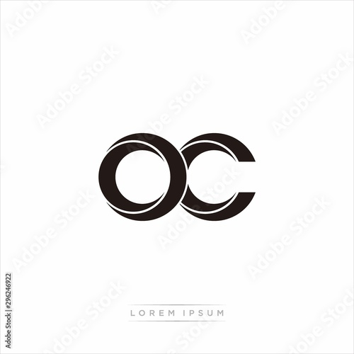 oc Initial Letter Split Lowercase Modern Monogram linked outline rounded logo