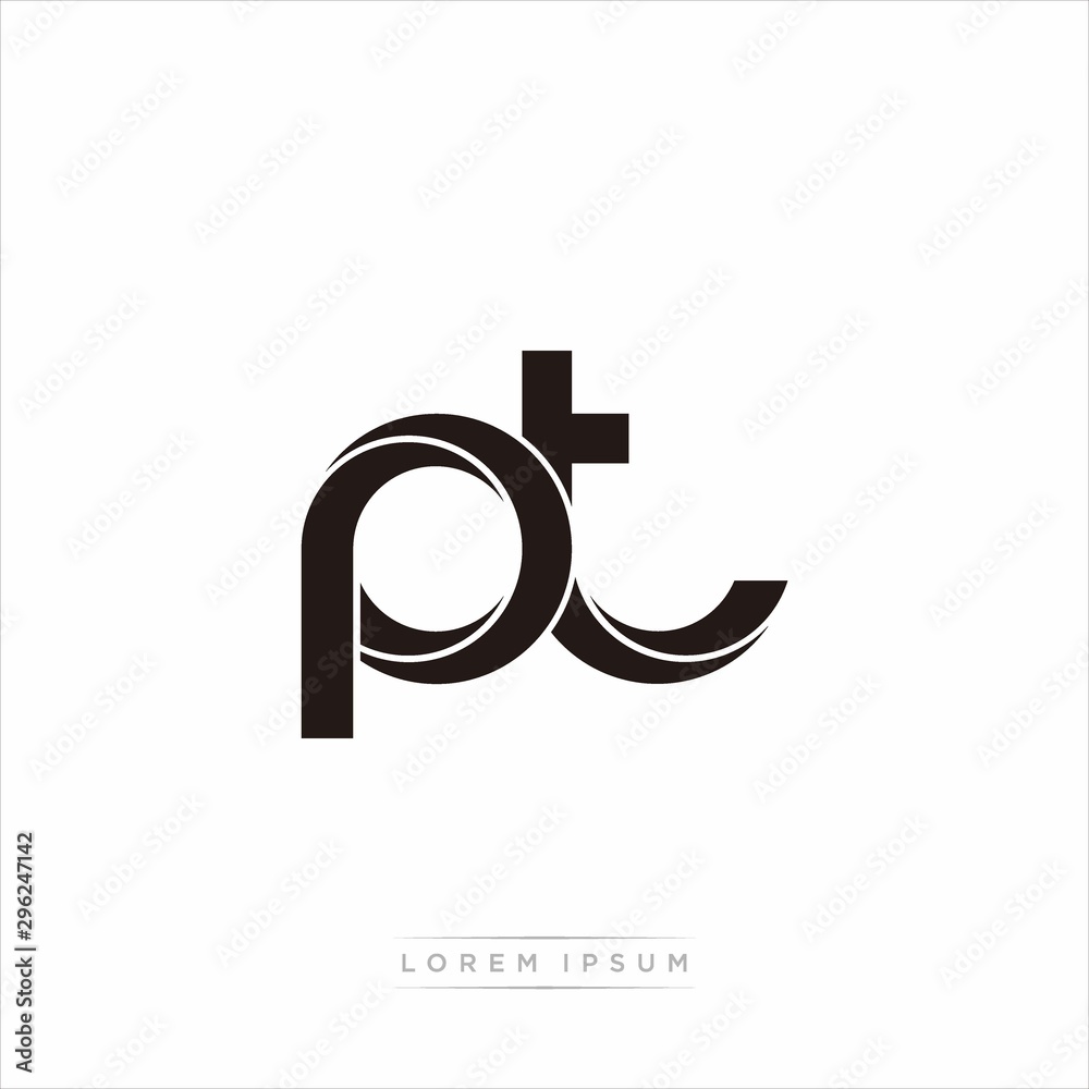 pt Initial Letter Split Lowercase Modern Monogram linked outline rounded logo pt Initial Letter Split Lowercase Modern Monogram linked outline rounded logo
