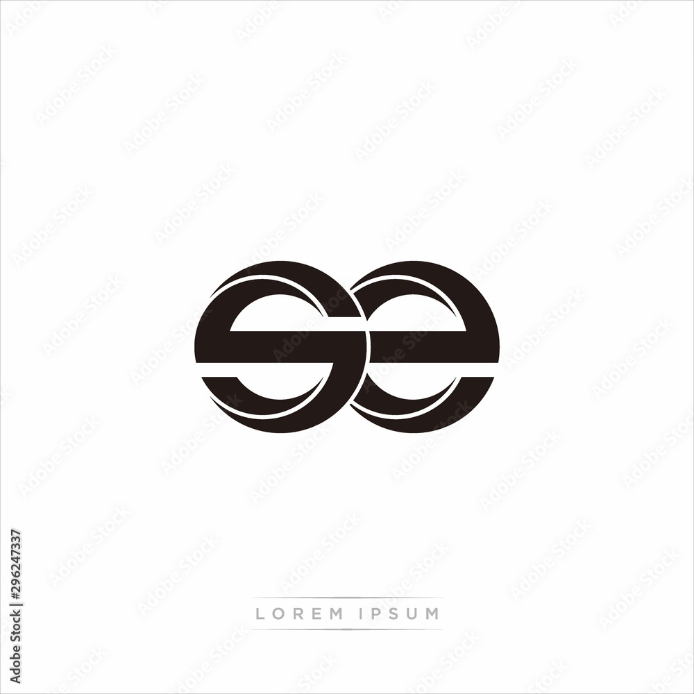 se Initial Letter Split Lowercase Modern Monogram linked outline rounded logo se Initial Letter Split Lowercase Modern Monogram linked outline rounded logo