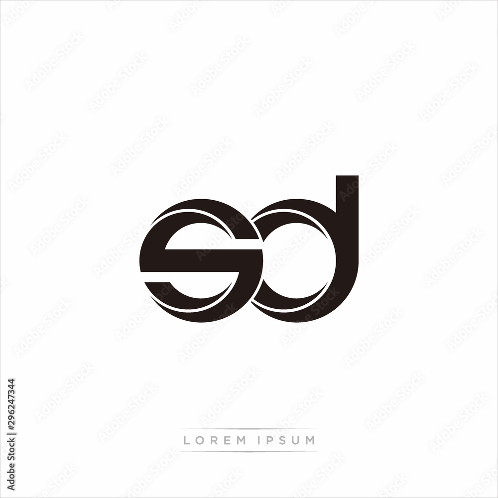 sd Initial Letter Split Lowercase Modern Monogram linked outline rounded logo sd Initial Letter Split Lowercase Modern Monogram linked outline rounded logo