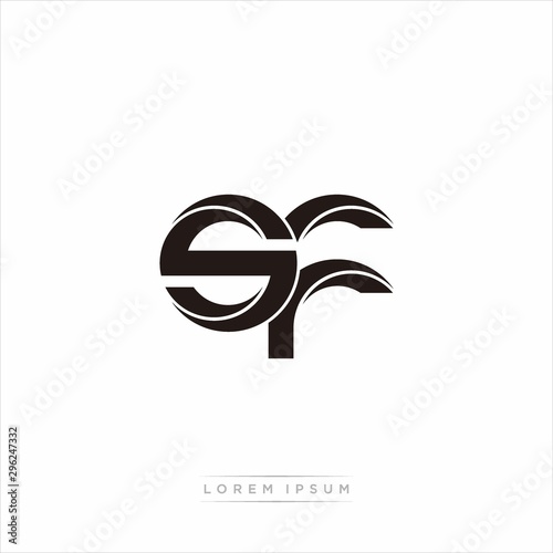 sf Initial Letter Split Lowercase Modern Monogram linked outline rounded logo