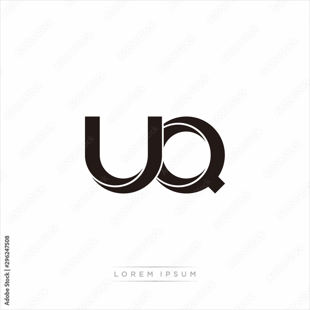 uq Initial Letter Split Lowercase Modern Monogram linked outline rounded logo uq Initial Letter Split Lowercase Modern Monogram linked outline rounded logo