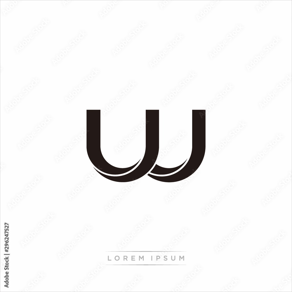 uj Initial Letter Split Lowercase Modern Monogram linked outline rounded logo uj Initial Letter Split Lowercase Modern Monogram linked outline rounded logo